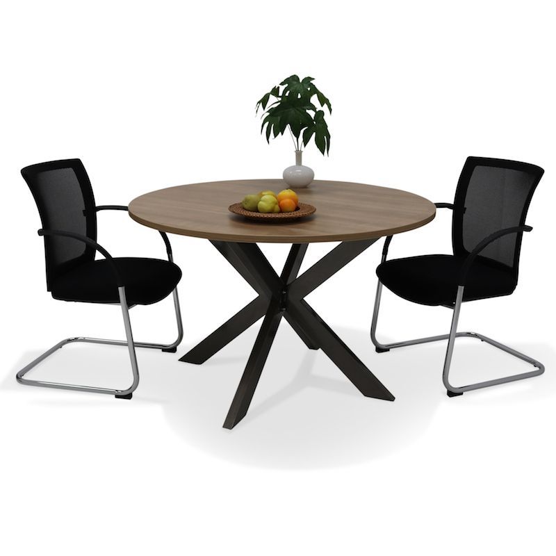 Vergadertafel rond met stervoet 120 cm