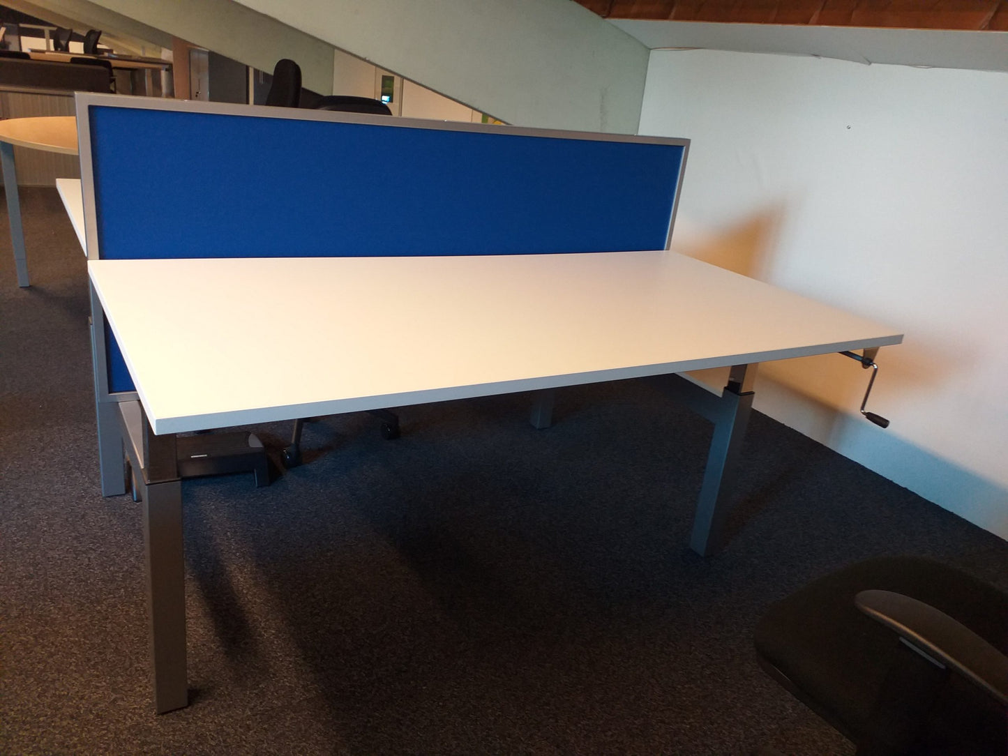 Bureau DUO aluminium / wit