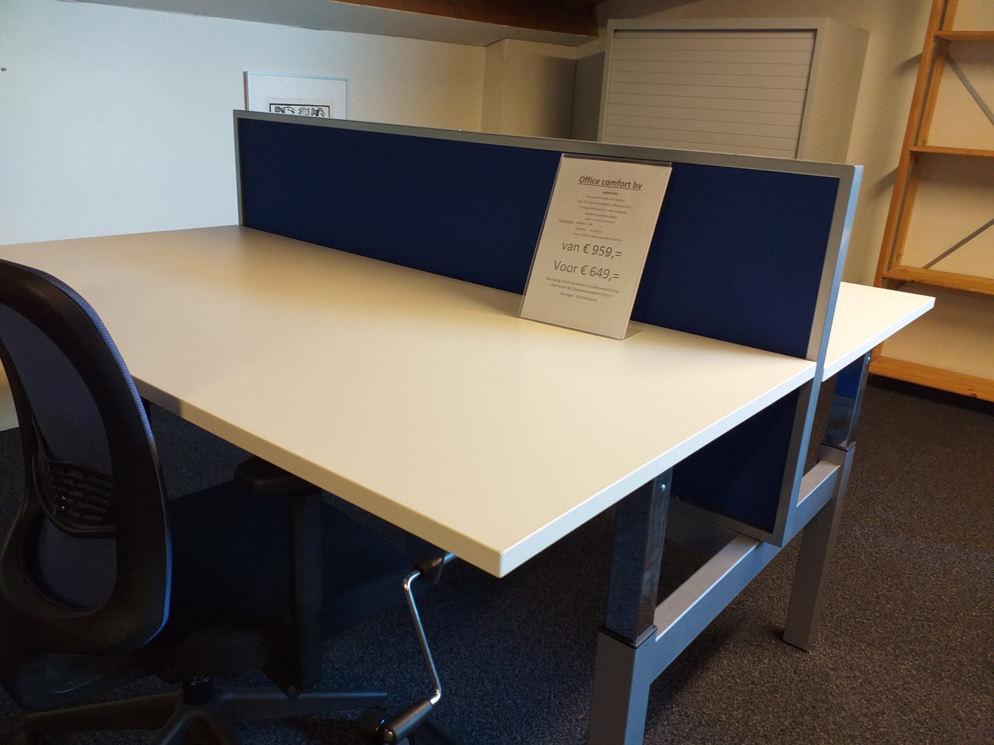 Bureau DUO aluminium / wit