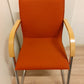Vergaderstoel oranje/rood Ahrends Slede stoel met chroom frame