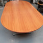 Vergadertafel Ovaal Aluminium T-poot met rood beuken blad afm. 240x120 cm